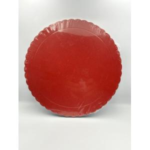 WAVY BASE ROUND 5PCS RED 26CM