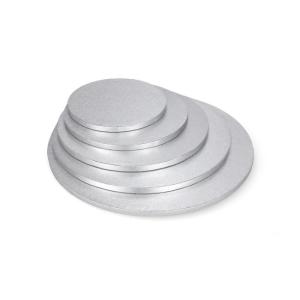 CAKE DRUM ROUND SILVER 20CM