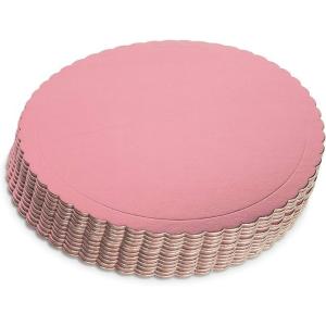 WAVY BASE ROUND 5PCS PINK 15CM