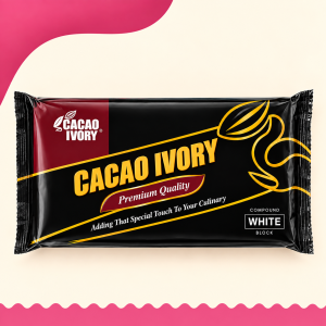 Cacao Ivory Premium White Compound Chocolate Block 1 kg