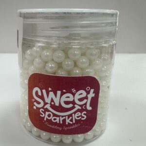 Sweet Sparkles Large White Sugar Pearls 6 mm