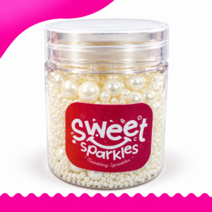 Sweet Sparkles White Sugar Pearls Mix