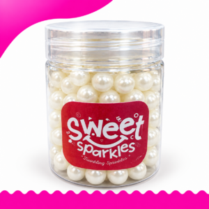 Sweet Sparkles Jumbo White Sugar Pearls 8 mm